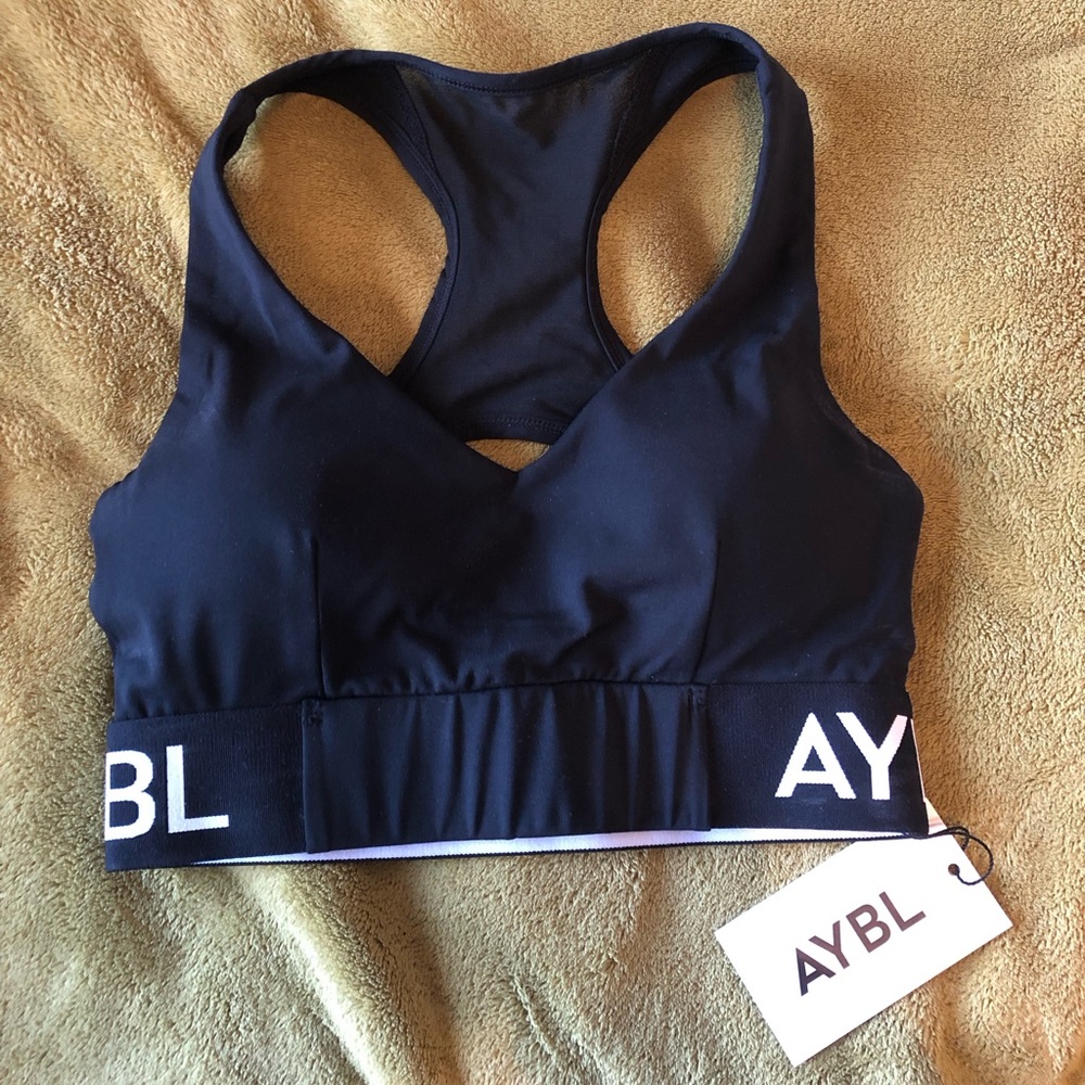 AYBL black padded sports bra. New with tag. Never worn.